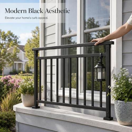 Black galvanized steel balcony - steel,