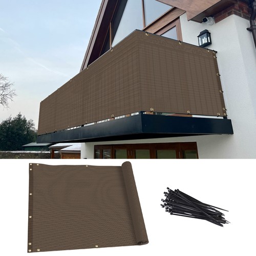 3ft tall brown balcony fence - brown,