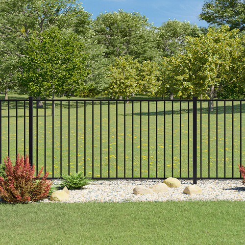Metal black fence panel - metal,
