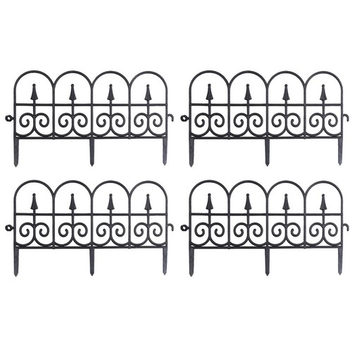 4pcs black lawn - fence, border